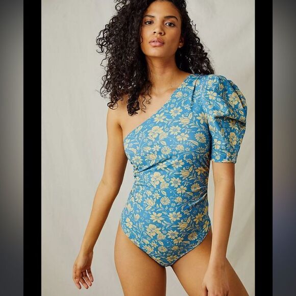 Free People Somethin Bout You Bodysuit in Petal Combo - Picture 1 of 9